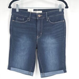 NWT Levi's Women's Size 2 W26 Dark Wash Mid Rise Bermuda Denim Shorts‎ Cuffed